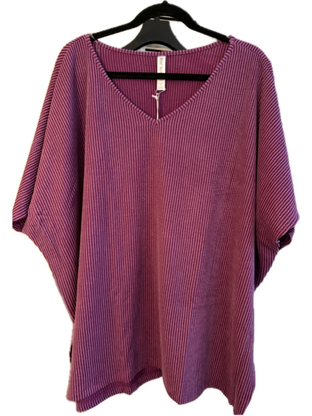 NWT Women's Dear Scarlett Purple Ribbed Tunic Top - Picture 3 of 5